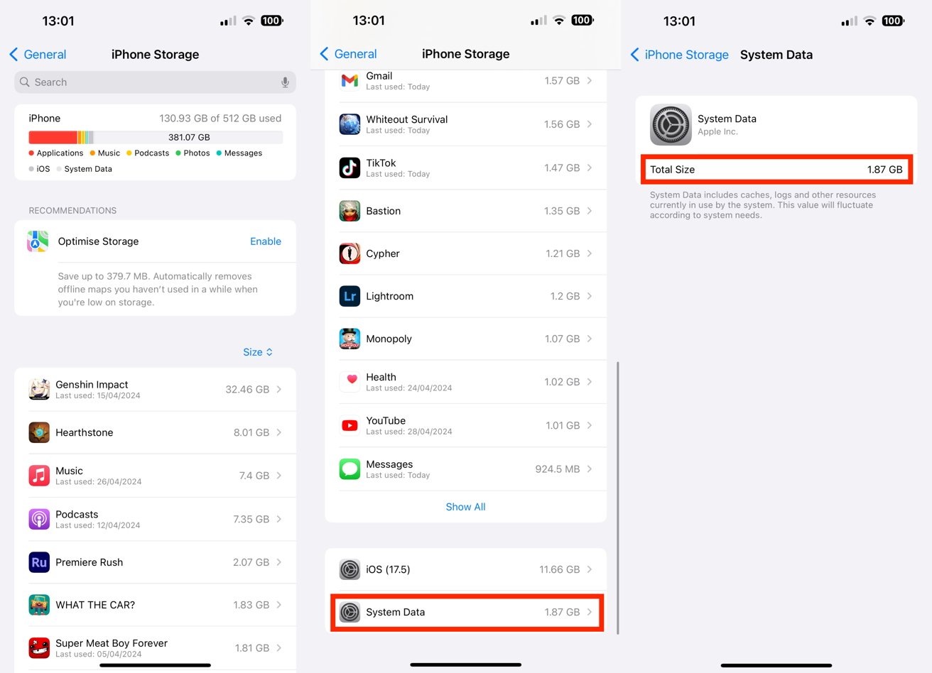 Cách khắc phục Dữ liệu hệ thống làm đầy bộ nhớ iPhone của bạn 6 Cach khac phuc Du lieu he thong lam day bo nho iPhone cua ban 2