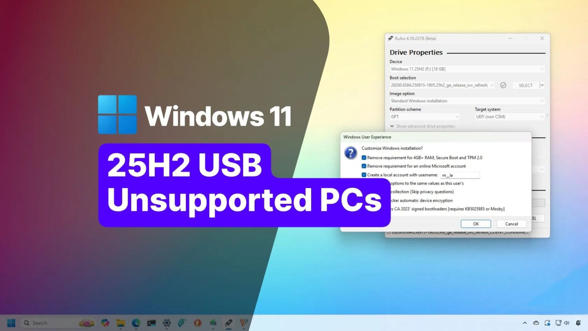 Hướng dẫn cách tạo USB Windows 11 25H2 cho máy tính không được hỗ trợ bằng Rufus và Ventoy 1 Cach tao USB Windows 11 25H2 cho may tinh khong duoc ho tro bang Rufus va Ventoy 1