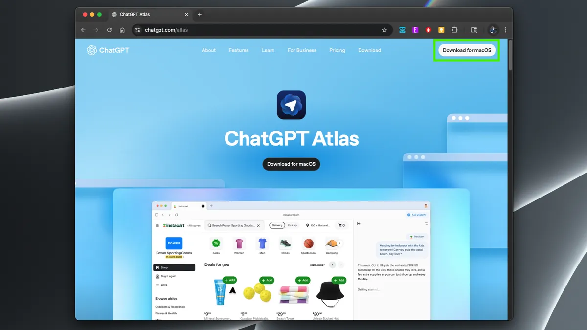 ChatGPT Atlas đã có mặt: Cách tải xuống cho macOS ngay bây giờ 8 ChatGPT Atlas 2