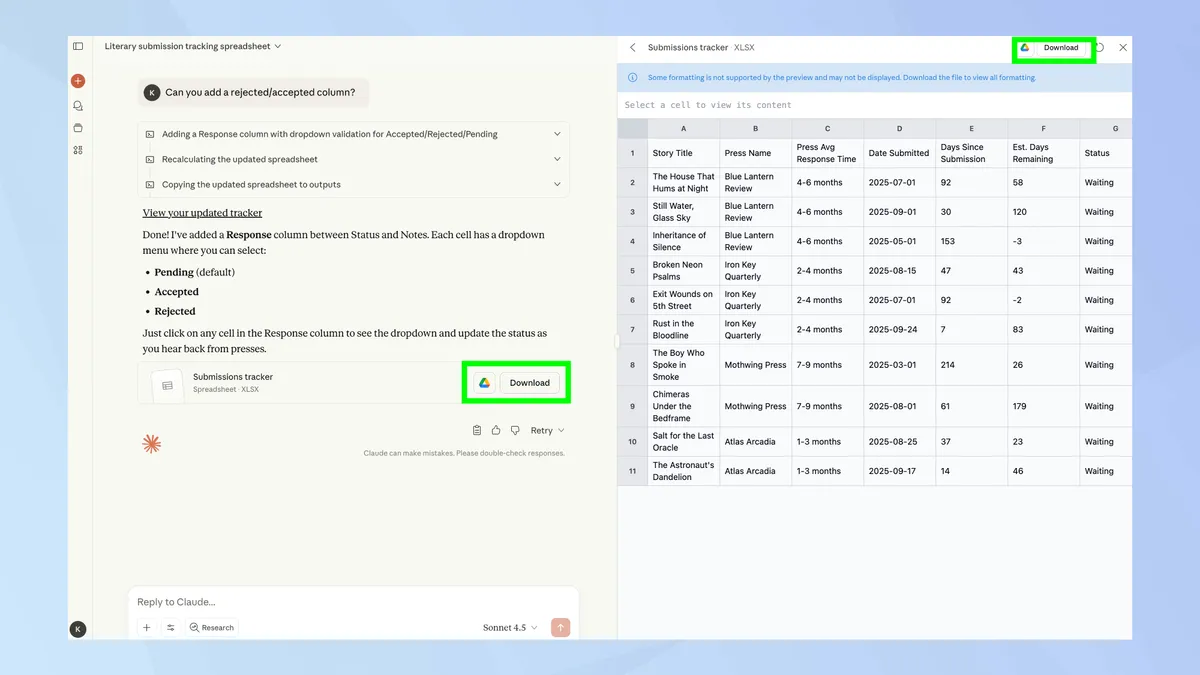 Claude gio day co the tao file Excel va PowerPoint 5