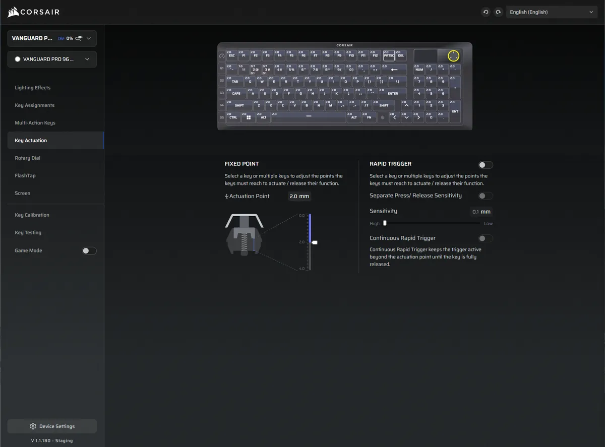 Đánh giá Corsair Vanguard Pro 96: Bàn phím có công tắc từ tính 96% với màn hình LCD 16 Corsair Vanguard Pro 96 7