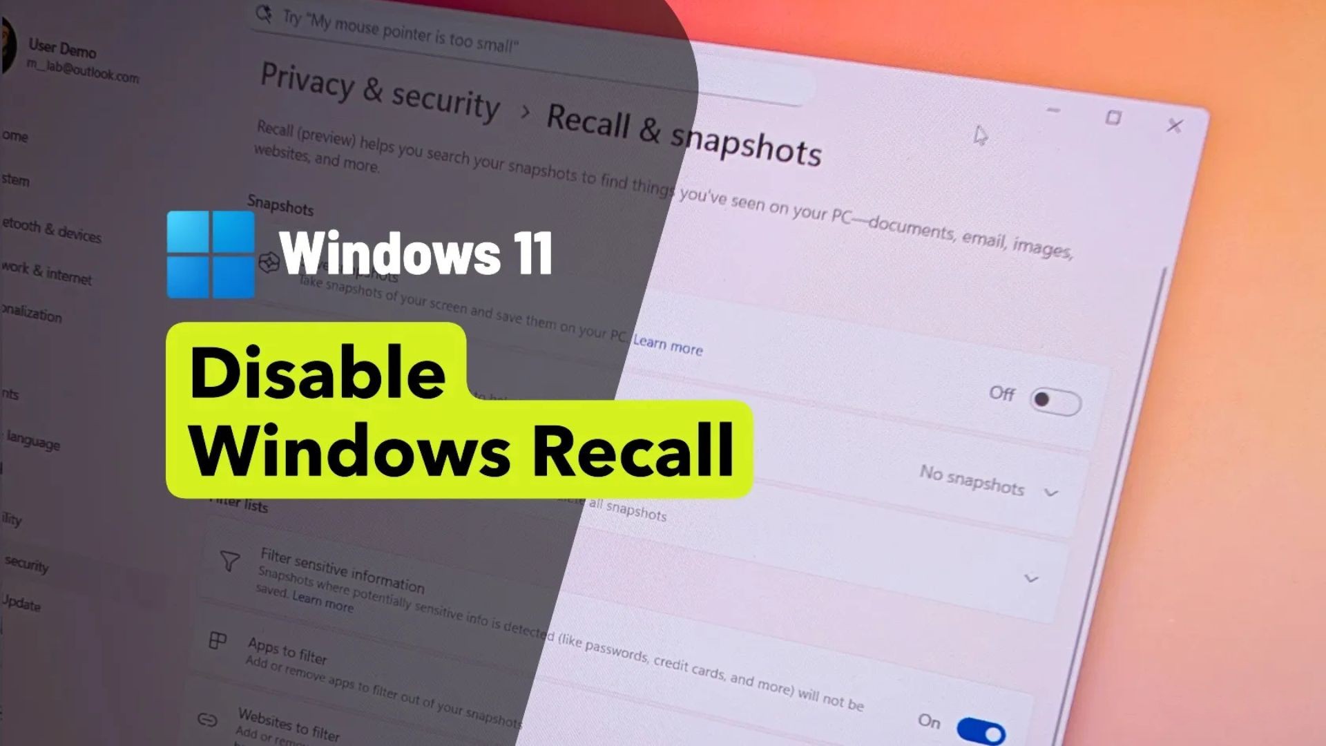 Hướng dẫn 4 cách nhanh chóng để tắt vĩnh viễn Windows Recall trên Windows 11 1 Huong dan 4 cach nhanh chong de tat vinh vien Windows Recall tren Windows 11 1