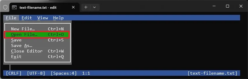 Hướng dẫn cách cài đặt trình soạn thảo văn bản dòng lệnh Microsoft Edit (mới) trên Windows 11 12 Huong dan cach cai dat trinh soan thao van ban dong lenh Microsoft Edit moi tren Windows 11 4