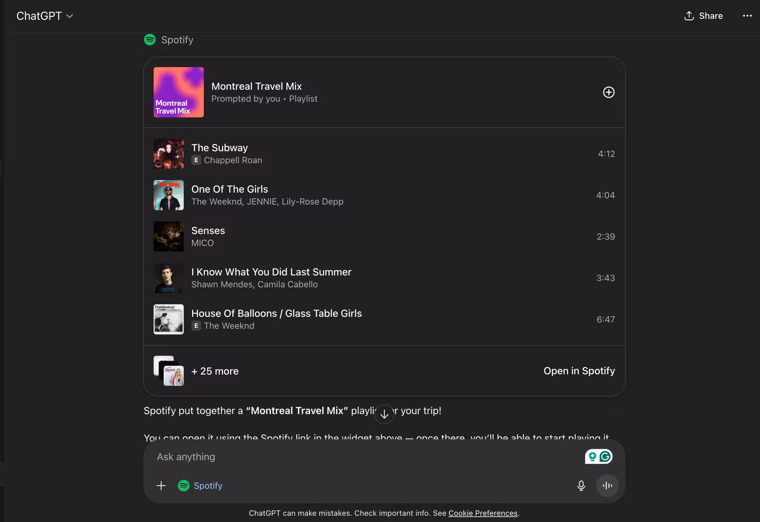 Hướng dẫn cách kết nối và sử dụng ChatGPT với Spotify 9 Huong dan cach ket noi va su dung ChatGPT voi Spotify 3