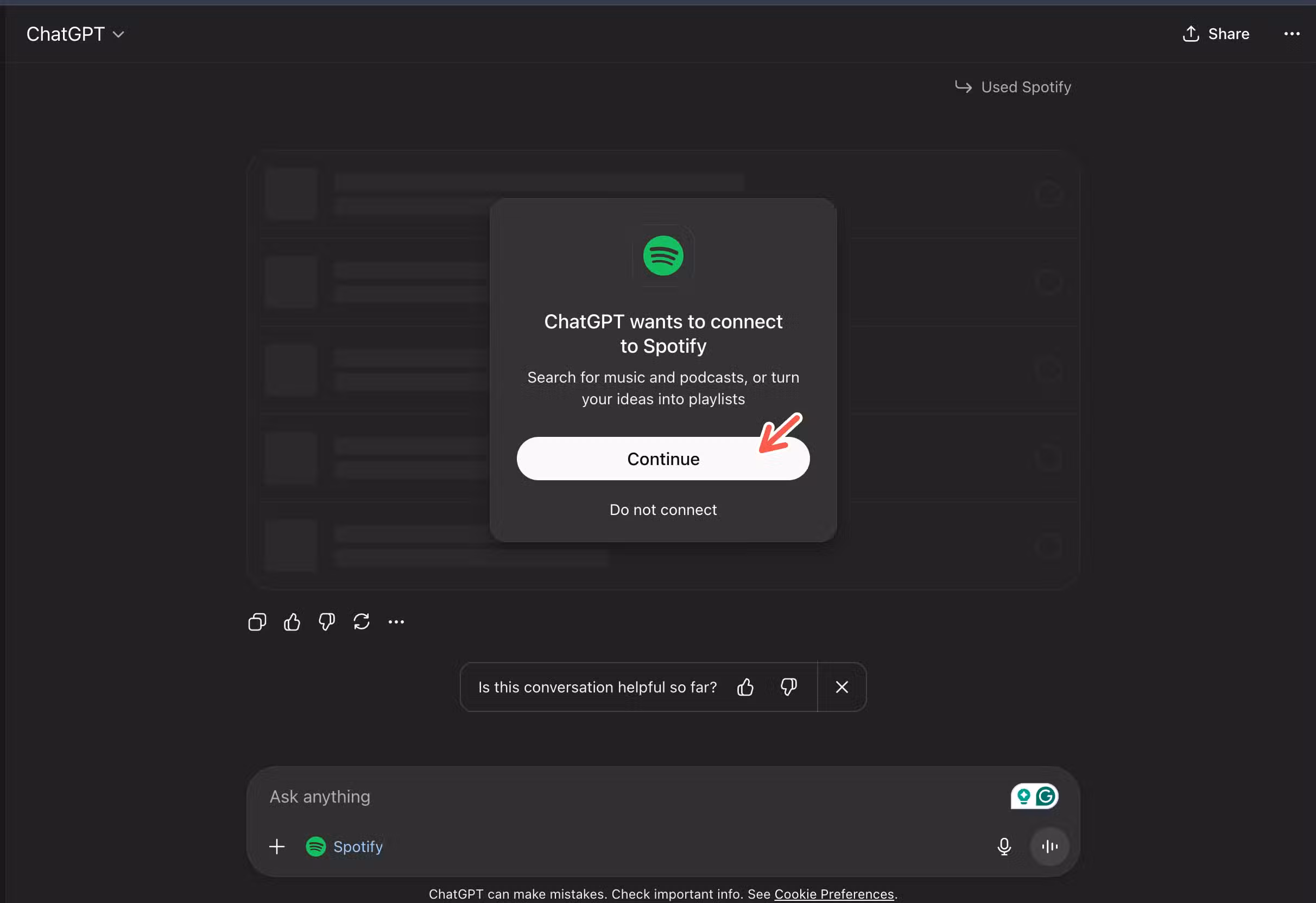 Hướng dẫn cách kết nối và sử dụng ChatGPT với Spotify 8 Huong dan cach ket noi va su dung ChatGPT voi Spotify 4