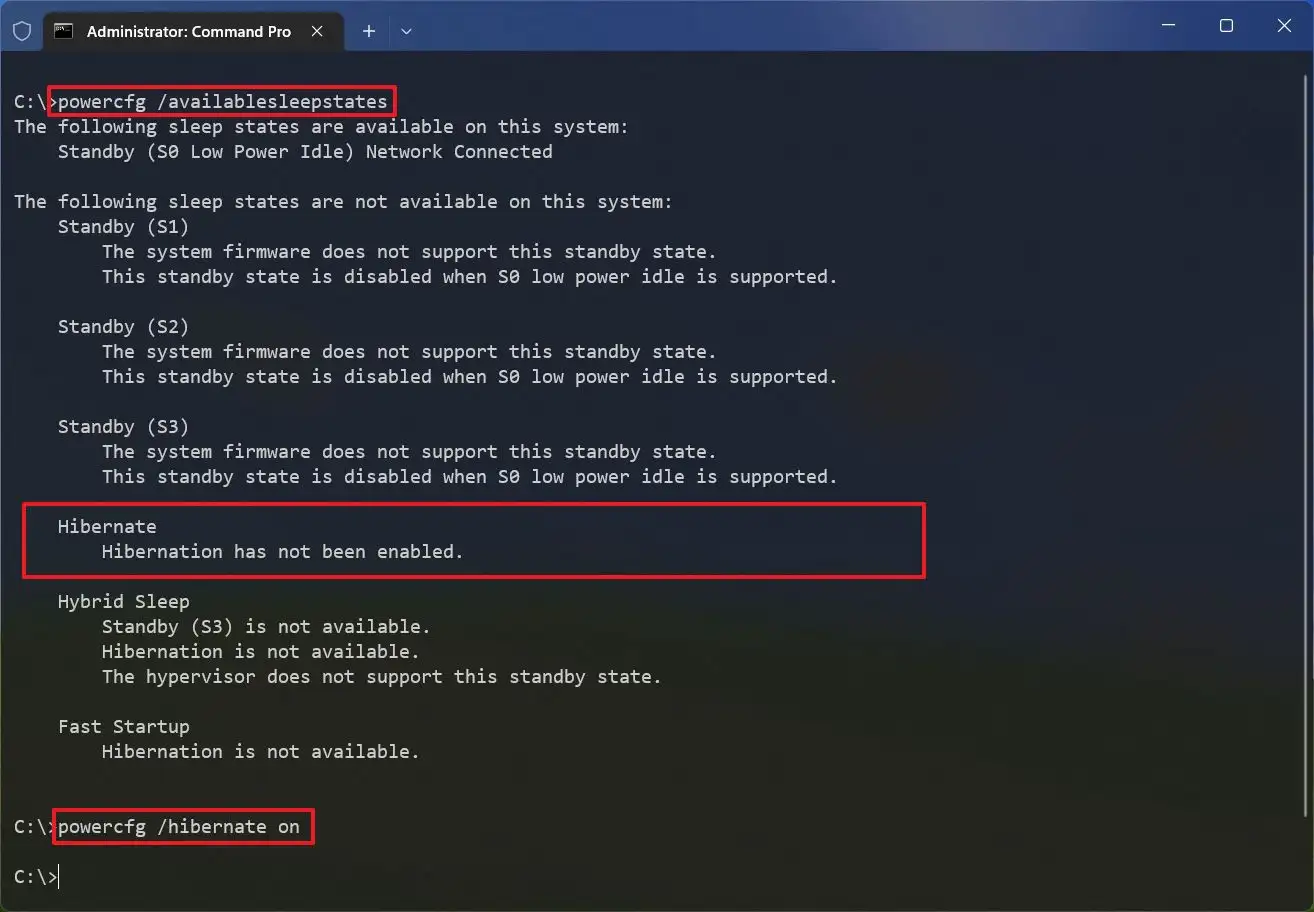 cach bat che do Hibernate tren Windows 11 9