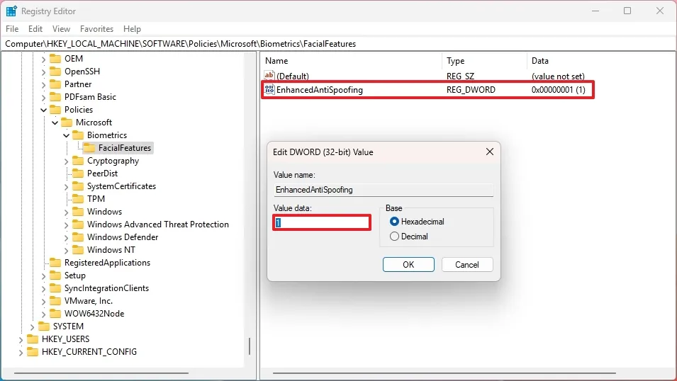 cach bat tinh nang bao ve chong gia mao cho Windows Hello Face tren Windows 112