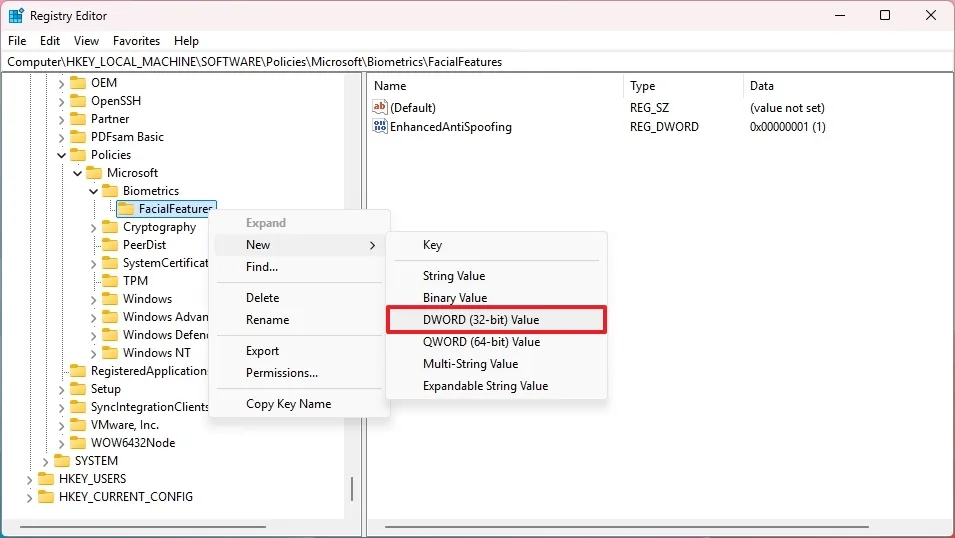 cach bat tinh nang bao ve chong gia mao cho Windows Hello Face tren Windows 113