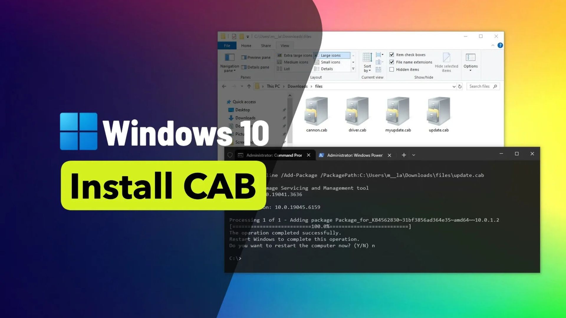 Hướng dẫn cách cài đặt tệp CAB để cập nhật và trình điều khiển trên Windows 10 1 cach cai dat tep CAB de cap nhat va trinh dieu khien tren Windows 10 1
