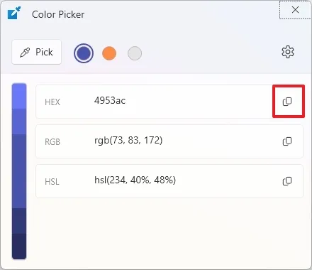 cach chon ma mau HEX RGB HSL tu bat ky pixel nao tren Windows 11 4