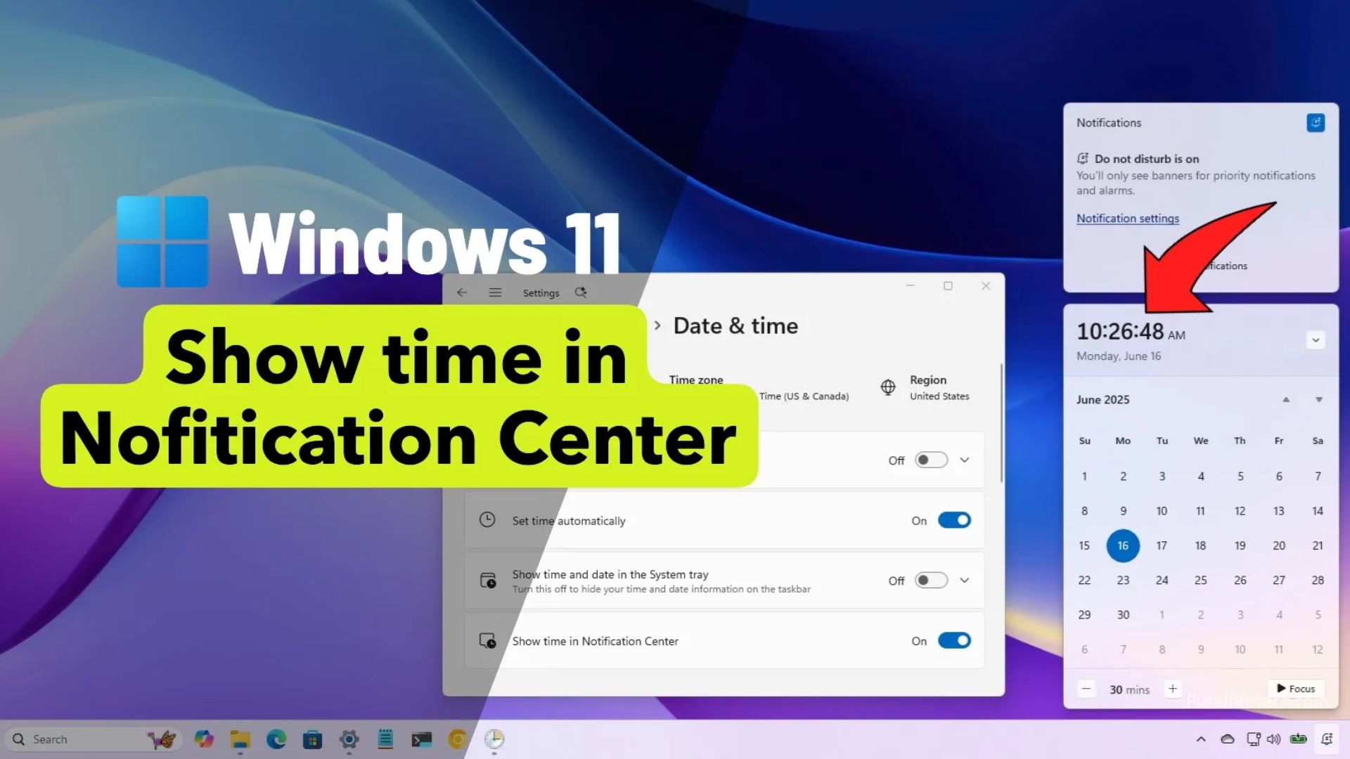 Hướng dẫn cách hiển thị thời gian trong trung tâm thông báo trên Windows 11 1 cach hien thi thoi gian trong trung tam thong bao tren Windows 11 1