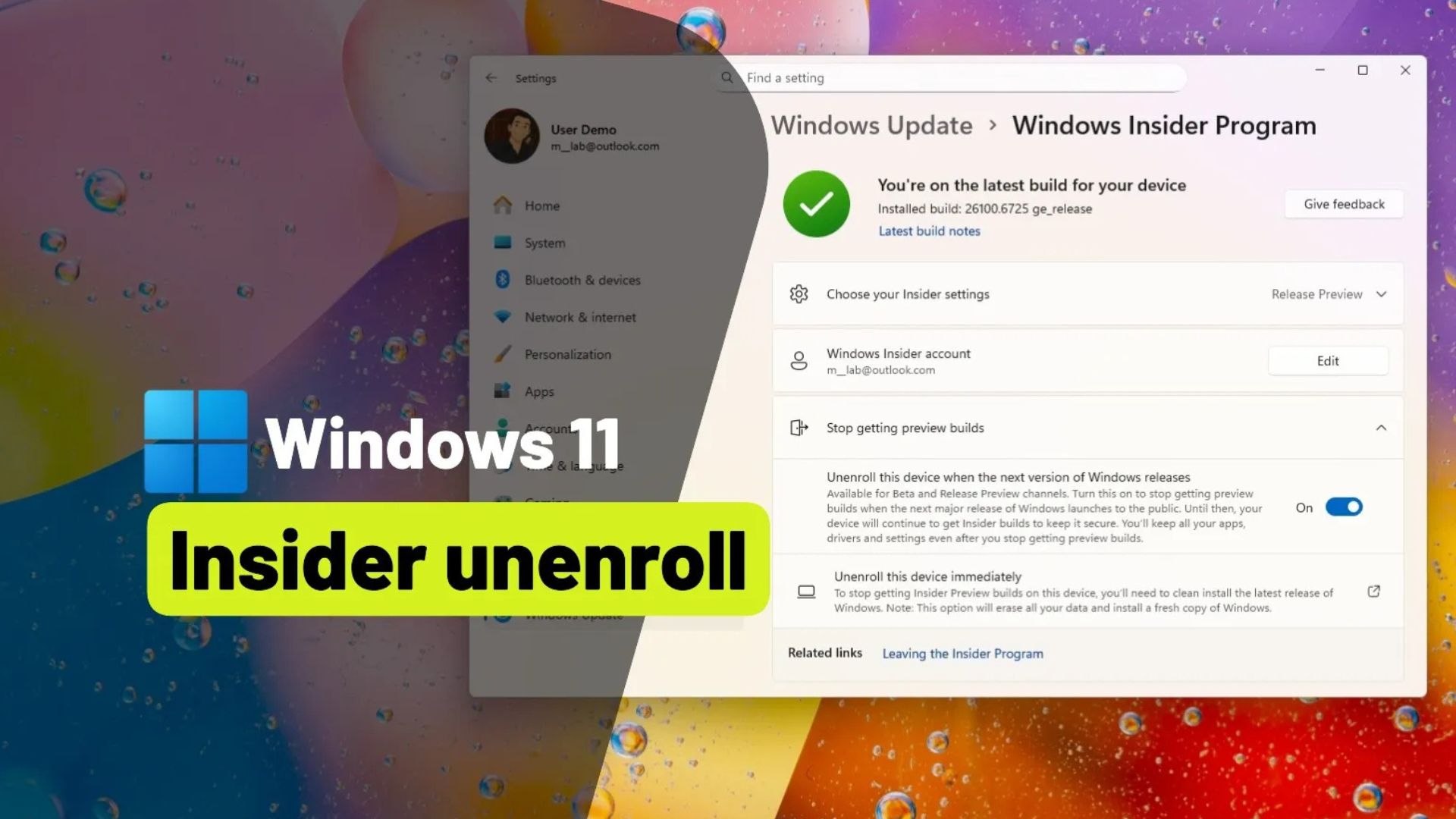 Hướng dẫn cách hủy đăng ký PC của bạn khỏi chương trình người dùng nội bộ Windows 11 1 cach huy dang ky PC cua ban khoi chuong trinh nguoi dung noi bo Windows 111