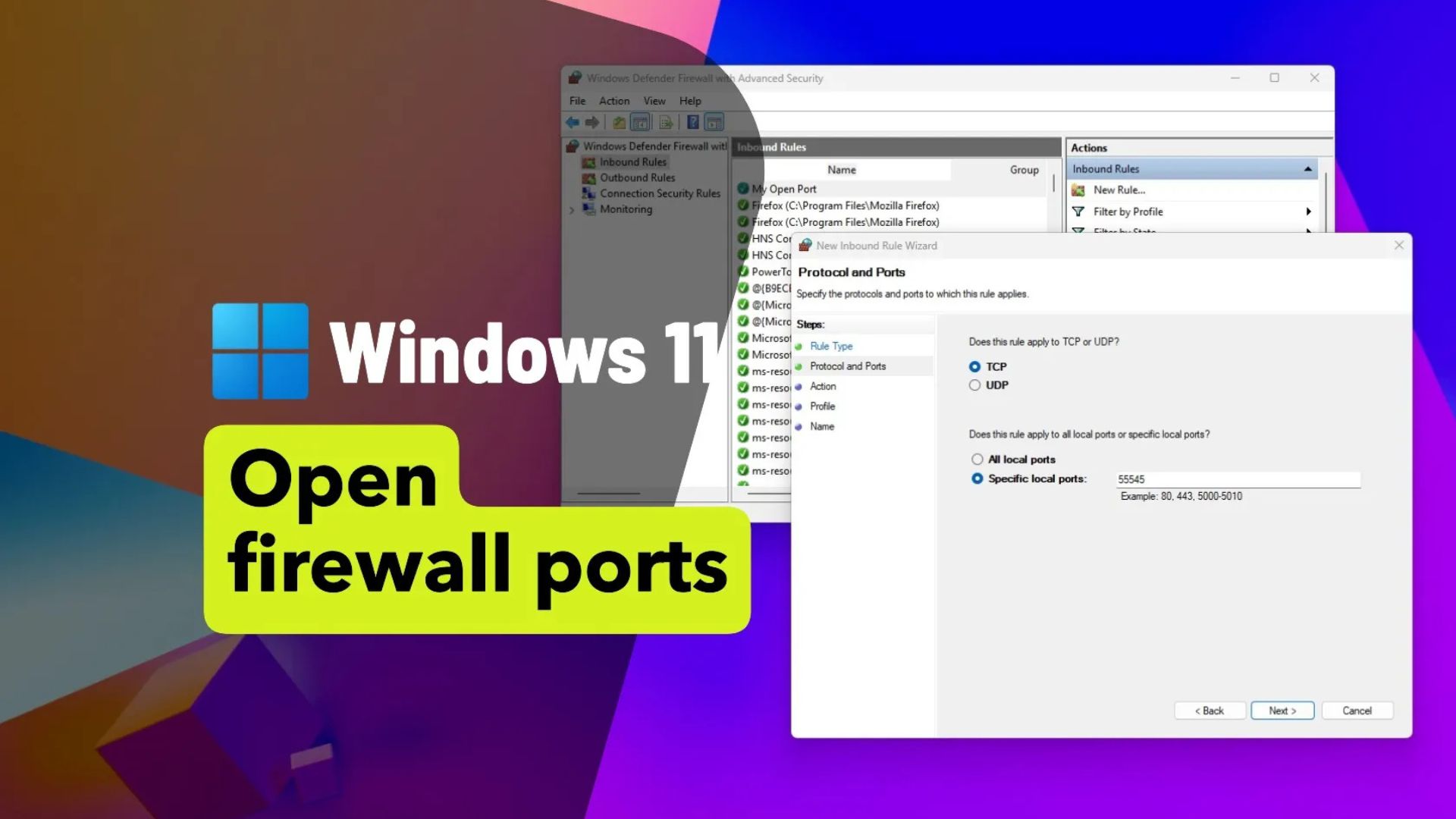 Hướng dẫn cách mở cổng tường lửa trên Windows 11 1 cach mo cong tuong lua tren Windows 11 1