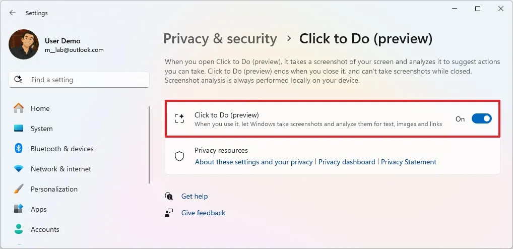 Hướng dẫn cách sử dụng Click to Do để thực hiện các hành động AI cho văn bản và hình ảnh trên Windows 11 11 cach su dung Click to Do de thuc hien cac hanh dong AI cho van ban va hinh anh tren Windows 118