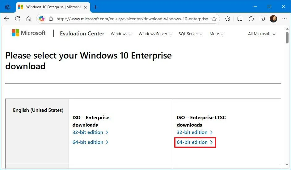Hướng dẫn cách tải xuống tệp ISO Windows 10 LTSC năm 2025 5 cach tai xuong tep ISO Windows 10 LTSC 1