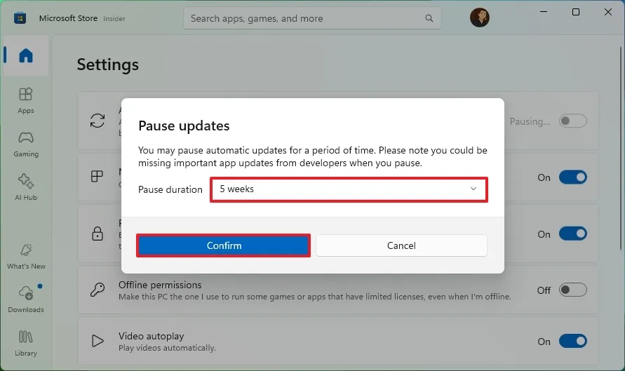 cach tat cap nhat ung dung Windows 11 tu Microsoft Store5