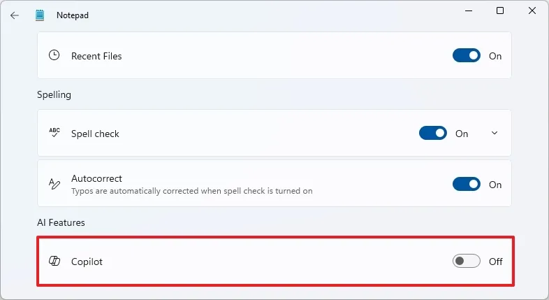 Hướng dẫn cách tắt tính năng AI của Copilot trong Notepad cho Windows 11 7 cach tat tinh nang AI cua Copilot trong Notepad cho Windows 114