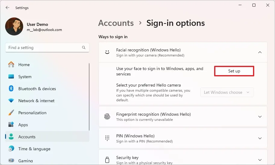 cach thiet lap nhan dang khuon mat Windows Hello tren Windows 115