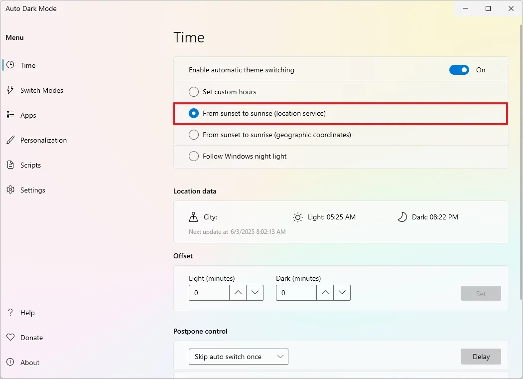 cach tu dong chuyen doi giua che do sang va toi tren Windows 11 6