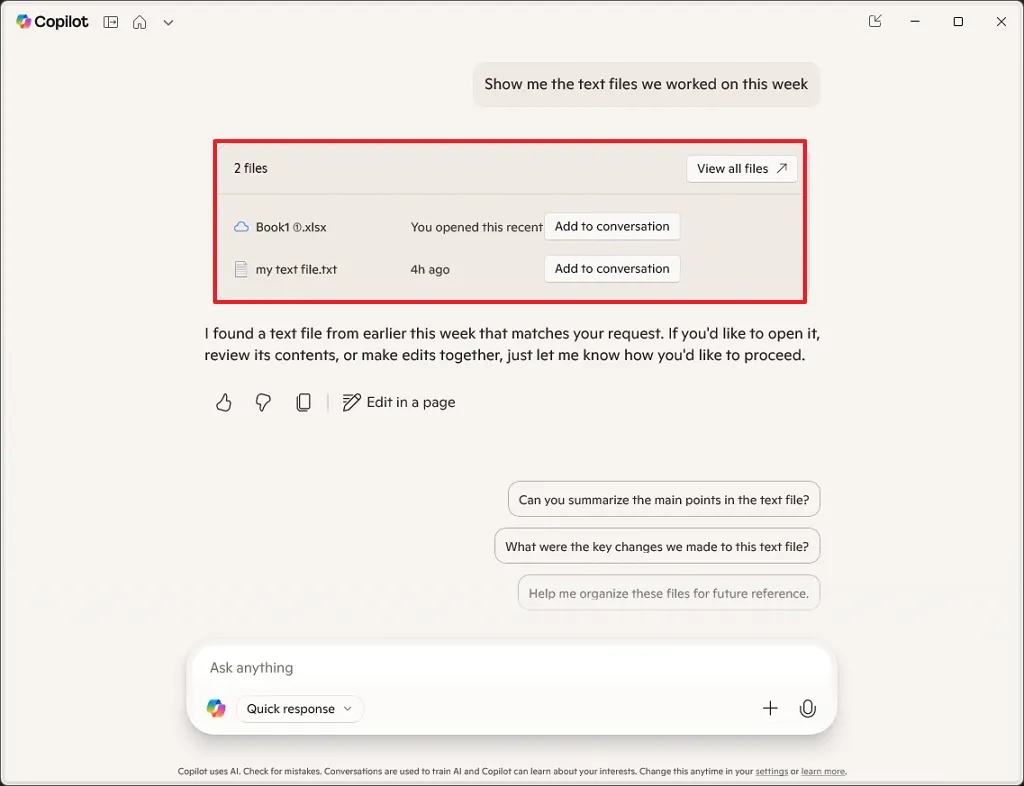 copilot file search windows11