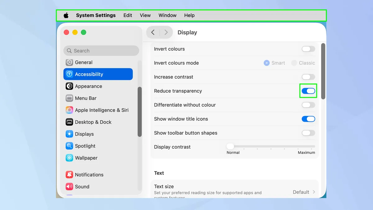 Cách giảm độ trong suốt của Liquid Glass trên macOS Tahoe: Đây là cách thực hiện! 9 Cach giam do trong suot cua Liquid Glass tren macOS Tahoe 4