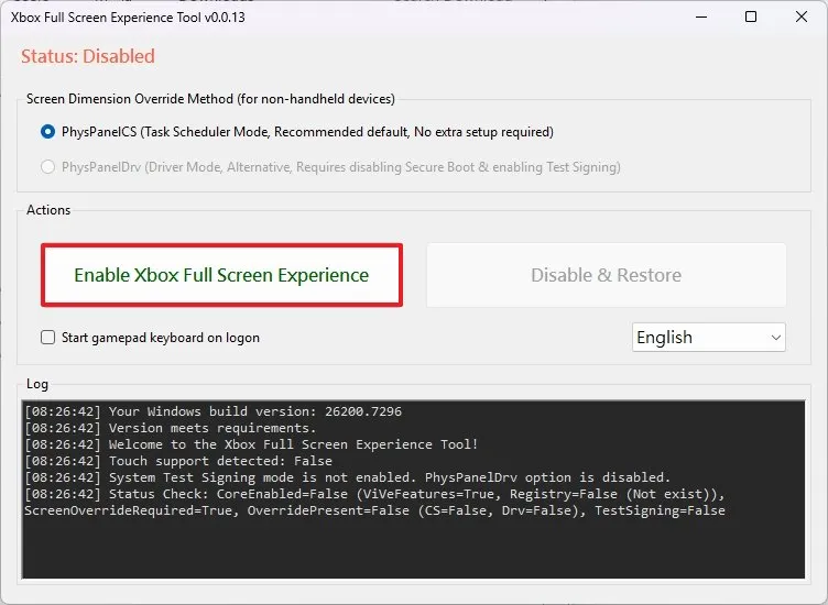 Cach kich hoat trai nghiem toan man hinh Xbox tren bat ky PC tieu chuan nao tren Windows 11 25H211