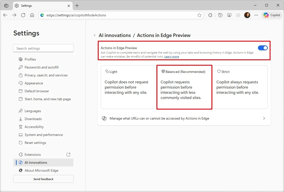 Cach mo khoa Copilot Journeys va Actions trong Microsoft Edge4.jpg
