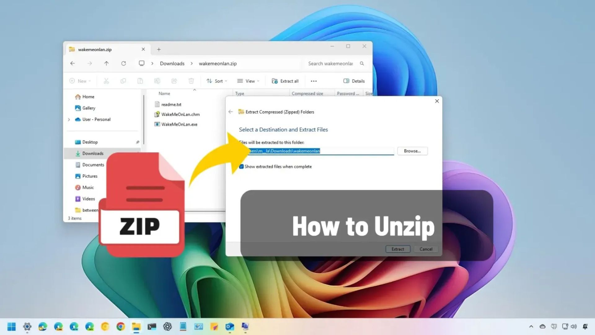 Huong dan cach giai nen tep tren Windows 11 va 101