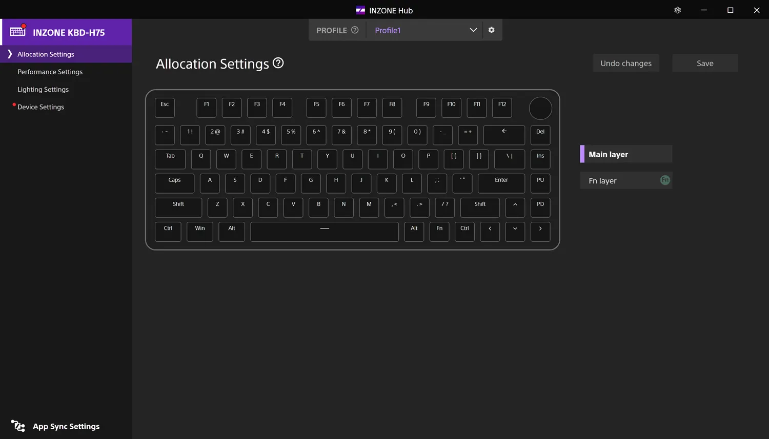 Sony InZone KBD 75 5