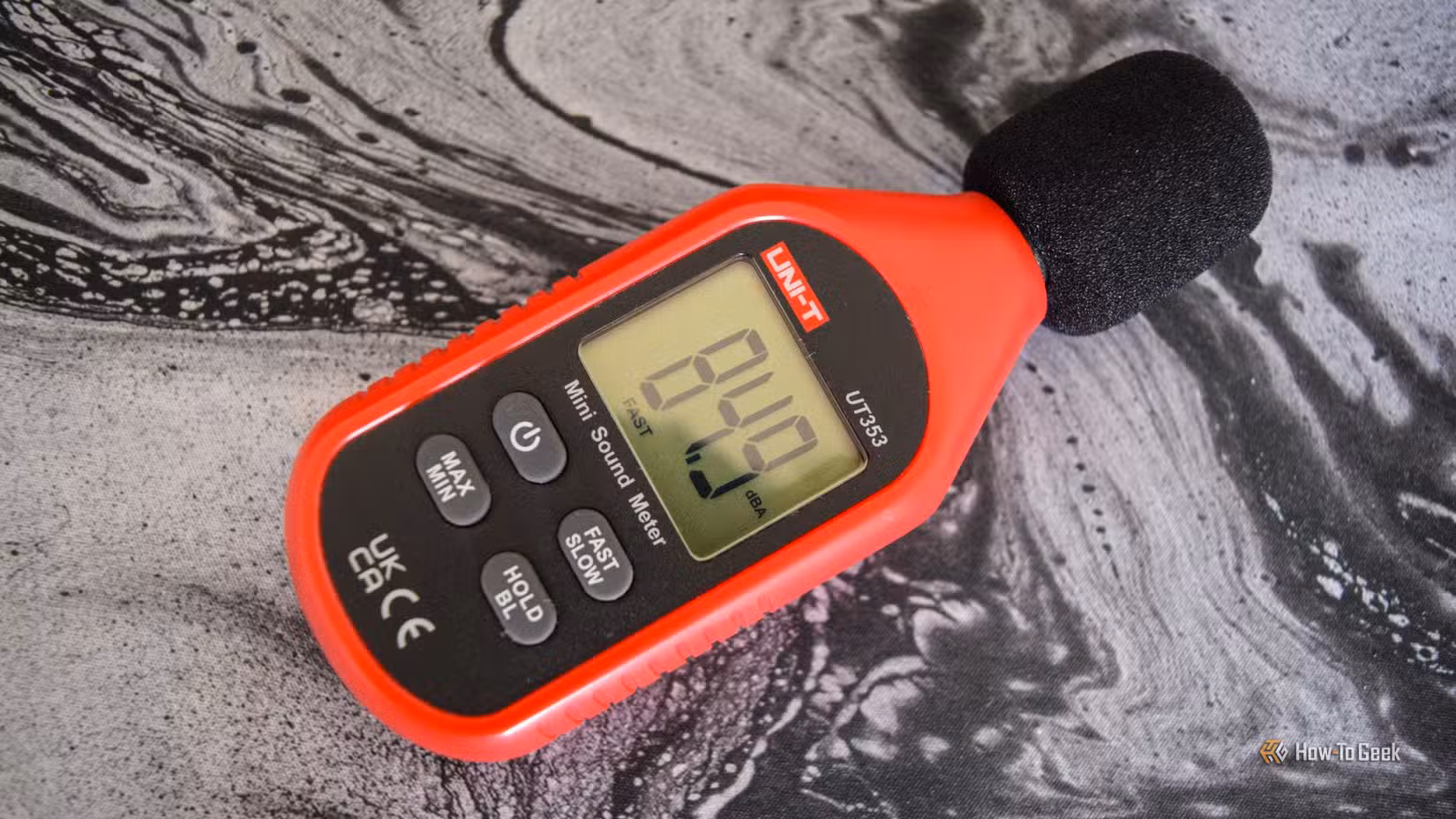 a sound meter showing a high noise level