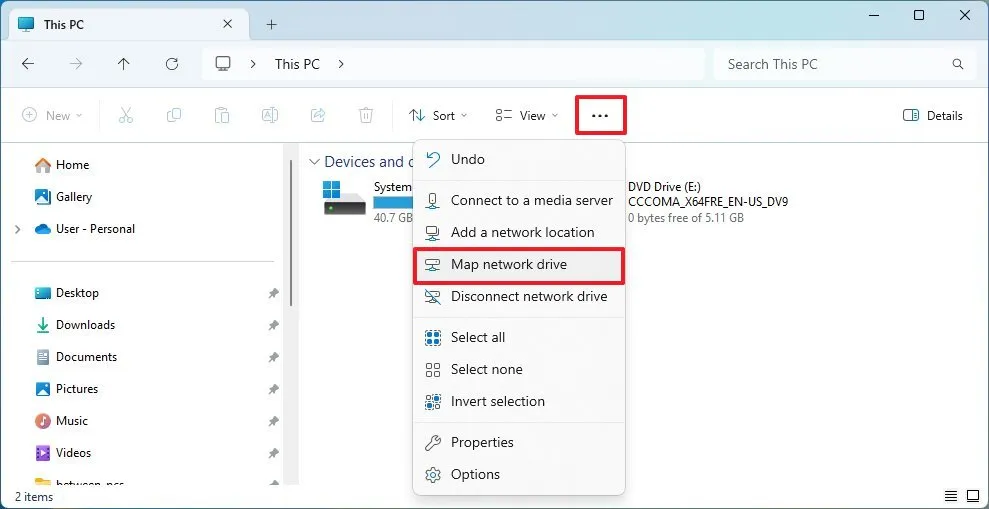 Hướng dẫn cách ánh xạ ổ cứng mạng trên Windows 11 13 cach anh xa o cung mang tren Windows 1112