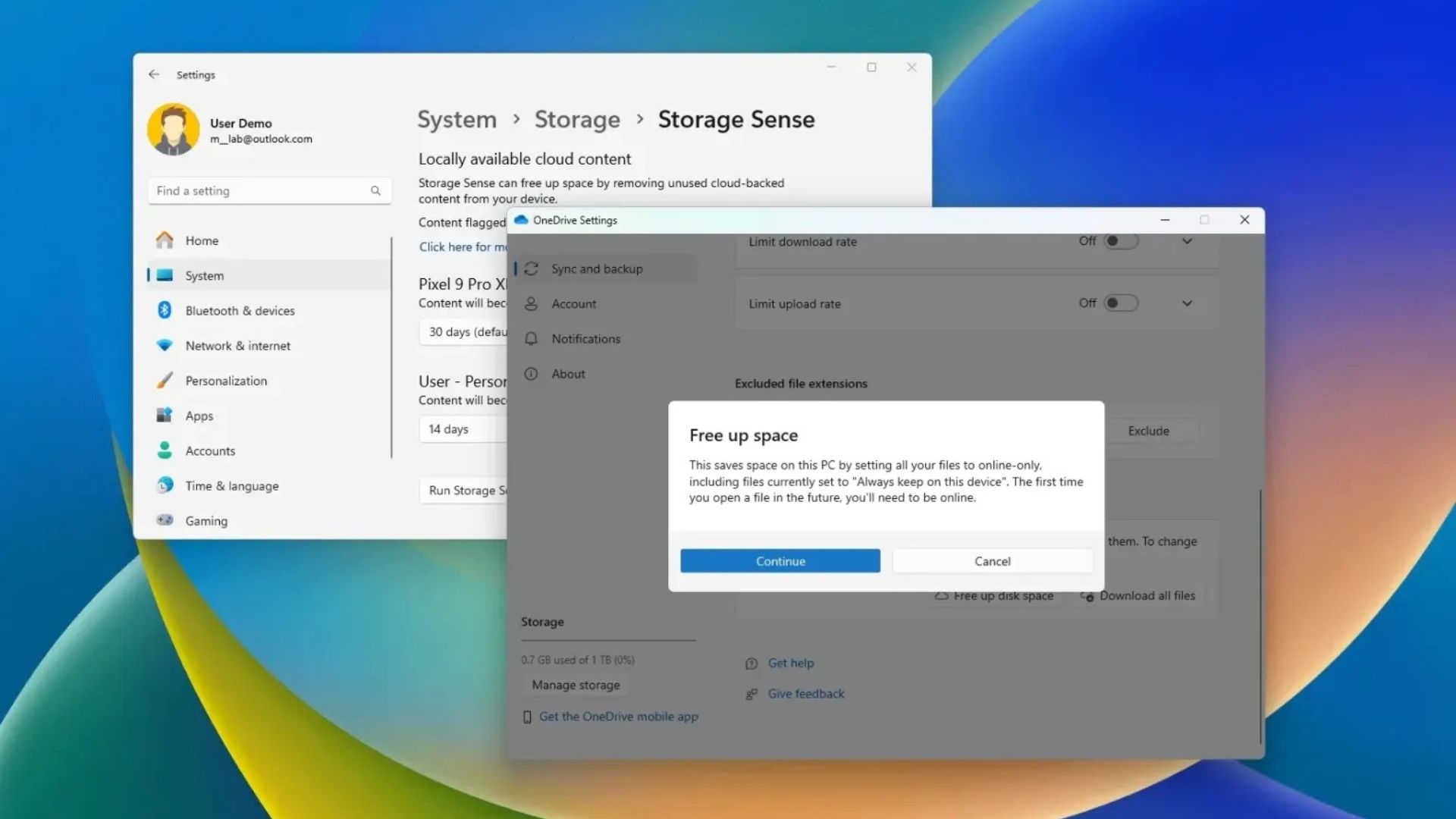 cach bat OneDrive Files On Demand de tiet kiem dung luong luu tru tren Windows 11 101