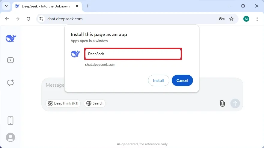 cach cai dat DeepSeek duoi dang ung dung tren Windows 11 103