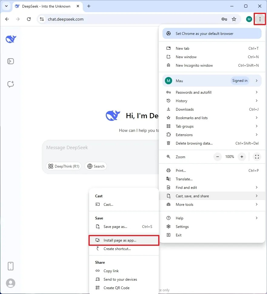 cach cai dat DeepSeek duoi dang ung dung tren Windows 11 104