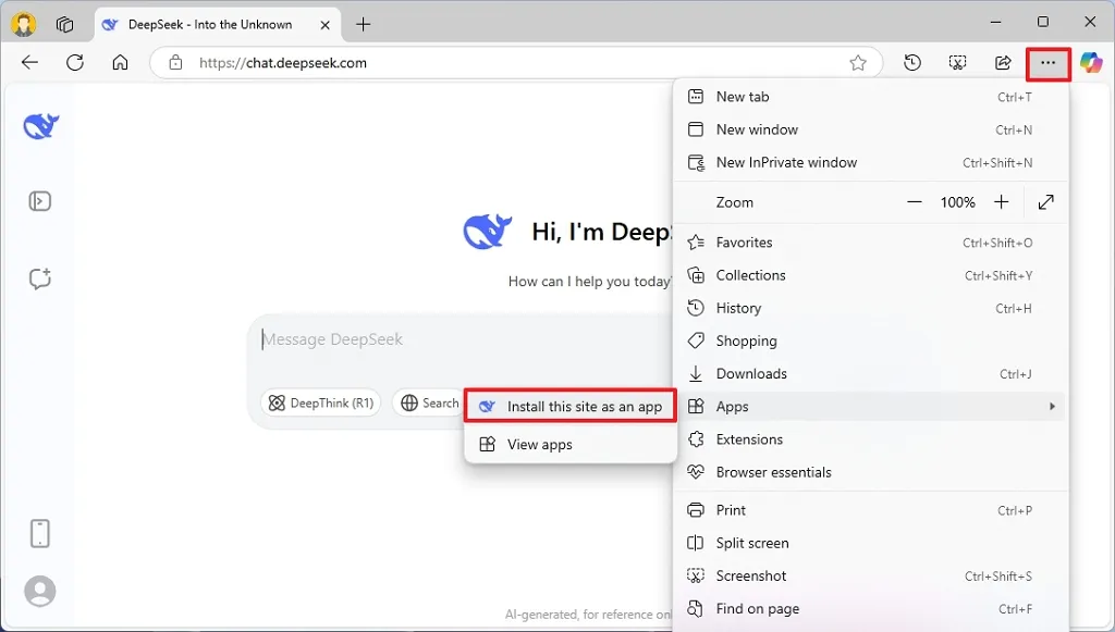 cach cai dat DeepSeek duoi dang ung dung tren Windows 11 107