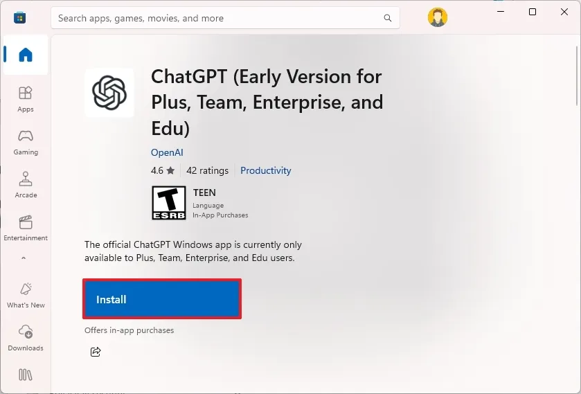 cach cai dat ung dung ChatGPT tren Windows 11 1013