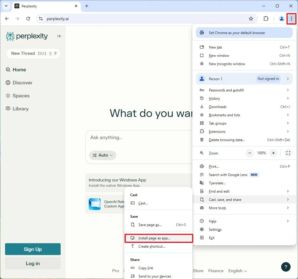 Hướng dẫn cách cài đặt ứng dụng Perplexity AI trên Windows 11, 10 10 cach cai dat ung dung Perplexity AI tren Windows 11 103