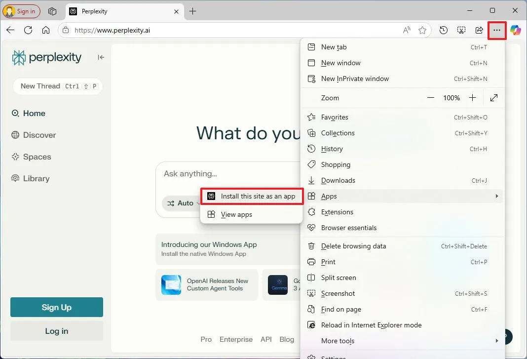 Hướng dẫn cách cài đặt ứng dụng Perplexity AI trên Windows 11, 10 8 cach cai dat ung dung Perplexity AI tren Windows 11 105