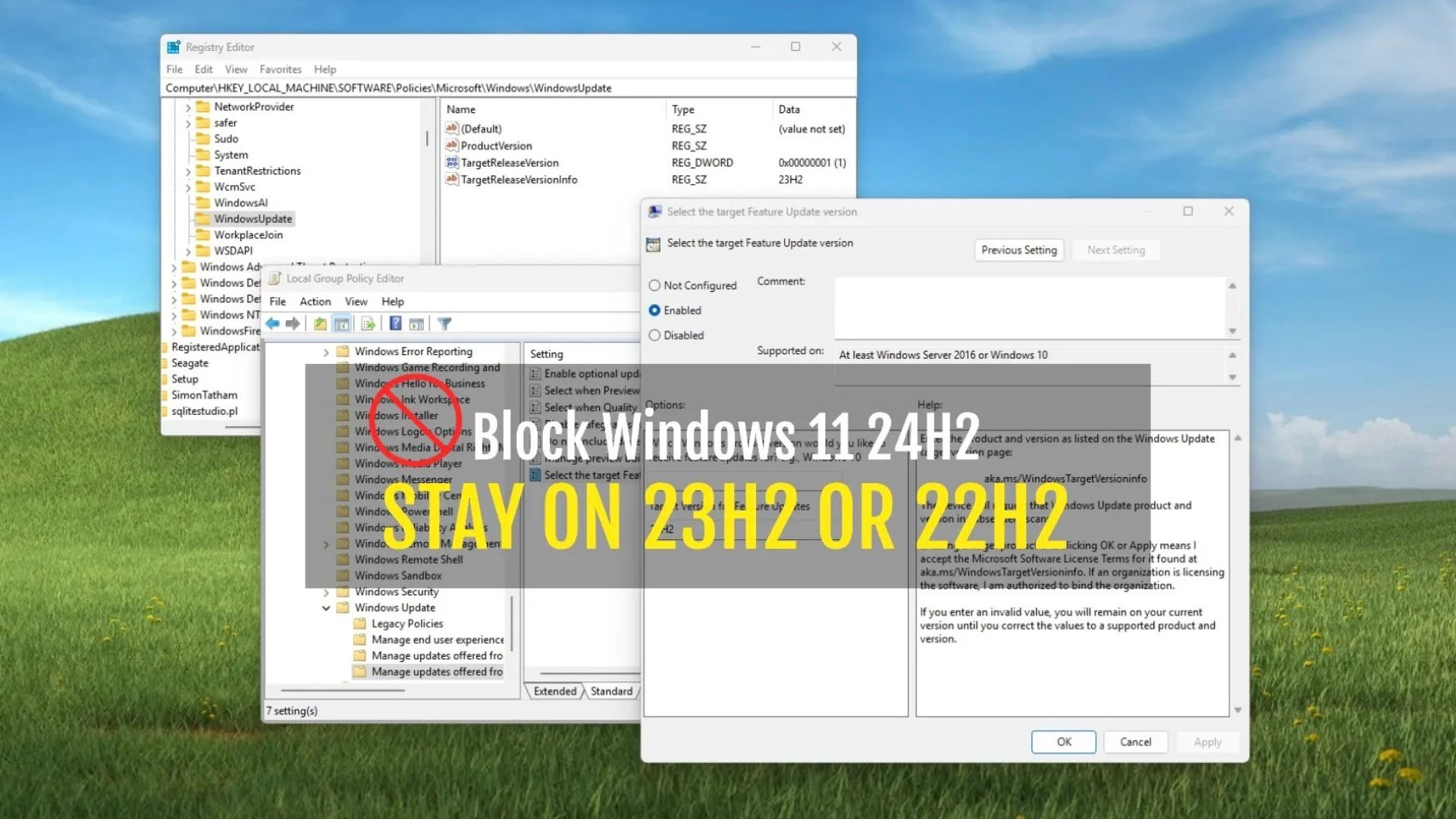 cach chan cap nhat tu dong Windows 11 24H2 tren phien ban 23H21