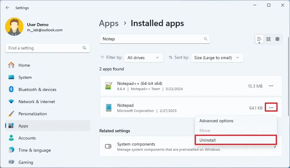 cach go cai dat Notepad tren Windows 115