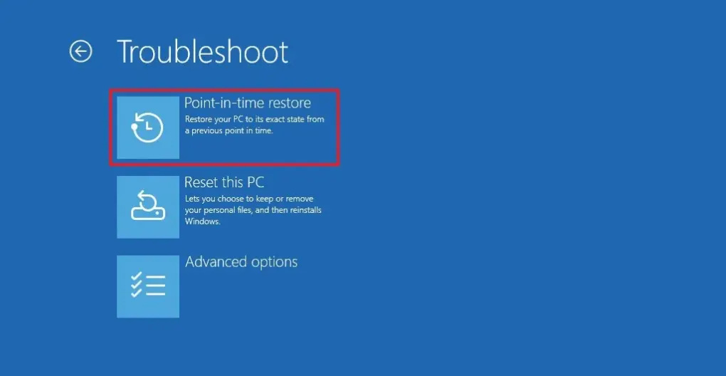cach khoi phuc PC ve trang thai truoc do bang tinh nang khoi phuc diem thoi gian tren Windows 115