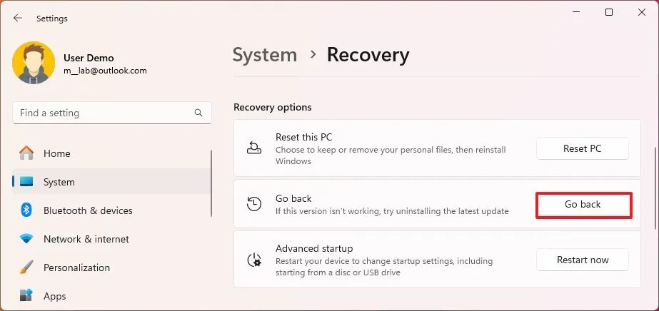 Hướng dẫn cách khôi phục Windows 11 24H2 về phiên bản 23H2 33 cach khoi phuc Windows 11 24H2 ve phien ban 23H232