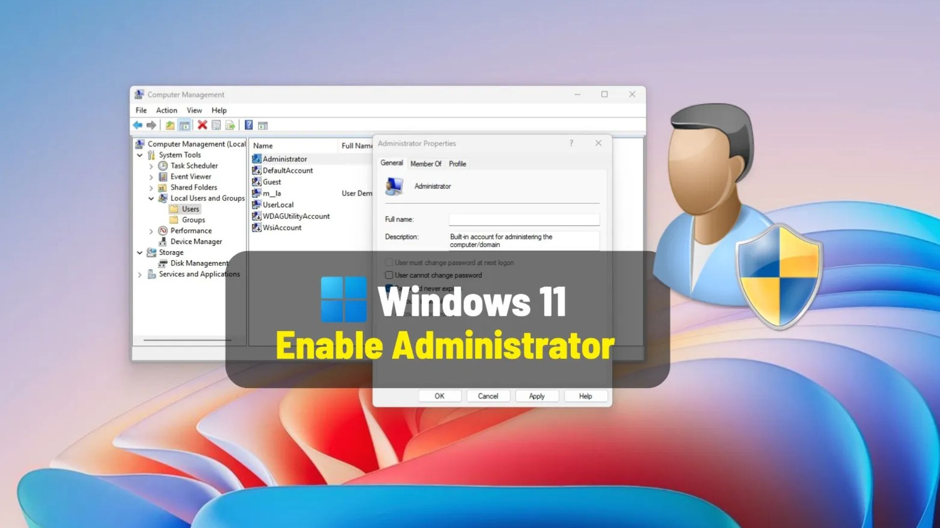 cach kich hoat tai khoan Administrator tren Windows 111