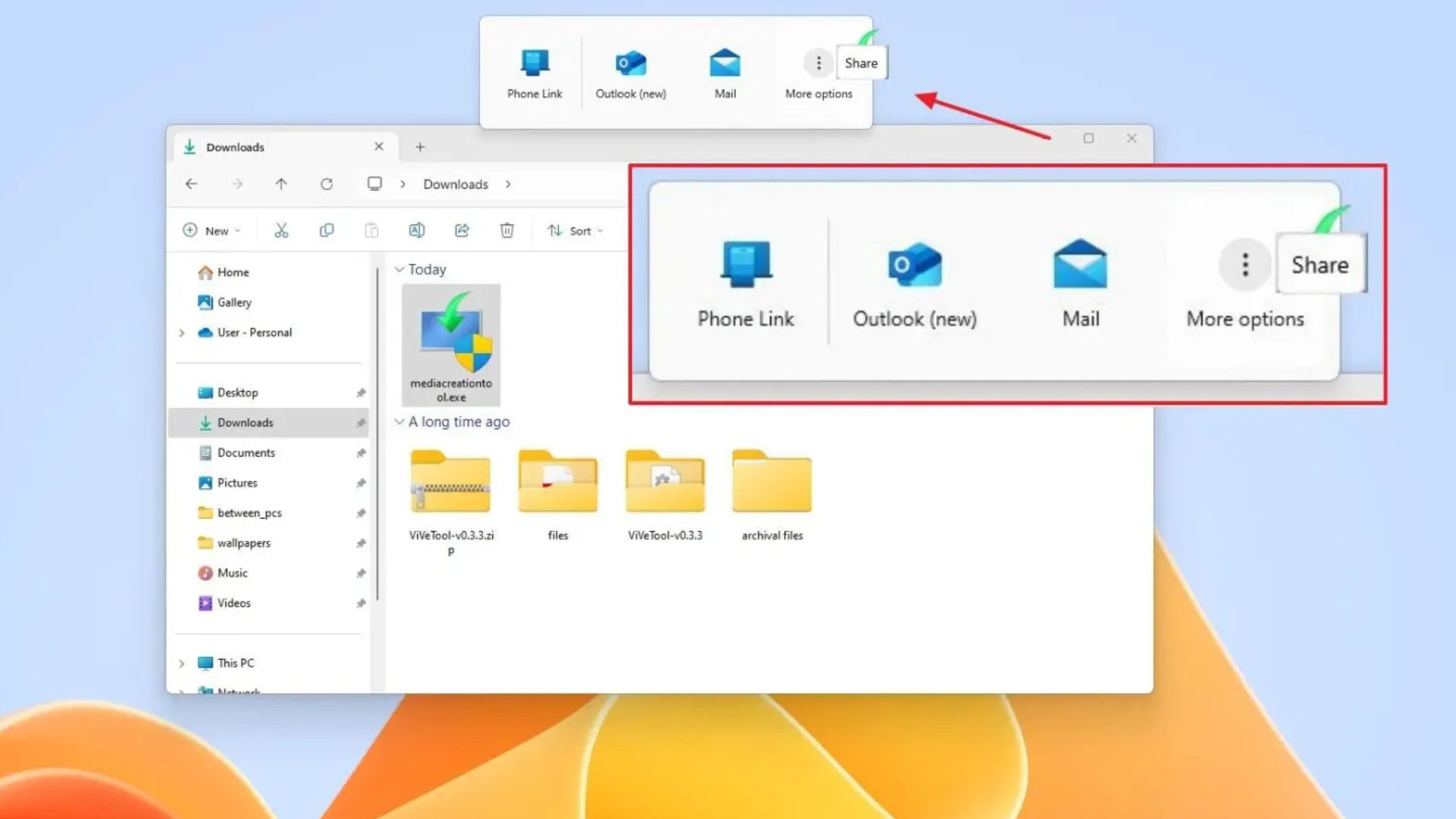 cach kich hoat tinh nang chia se tep moi cua Drag Tray bang ViveTool tren Windows 111
