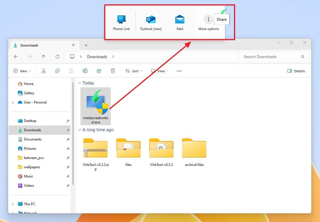 cach kich hoat tinh nang chia se tep moi cua Drag Tray bang ViveTool tren Windows 112