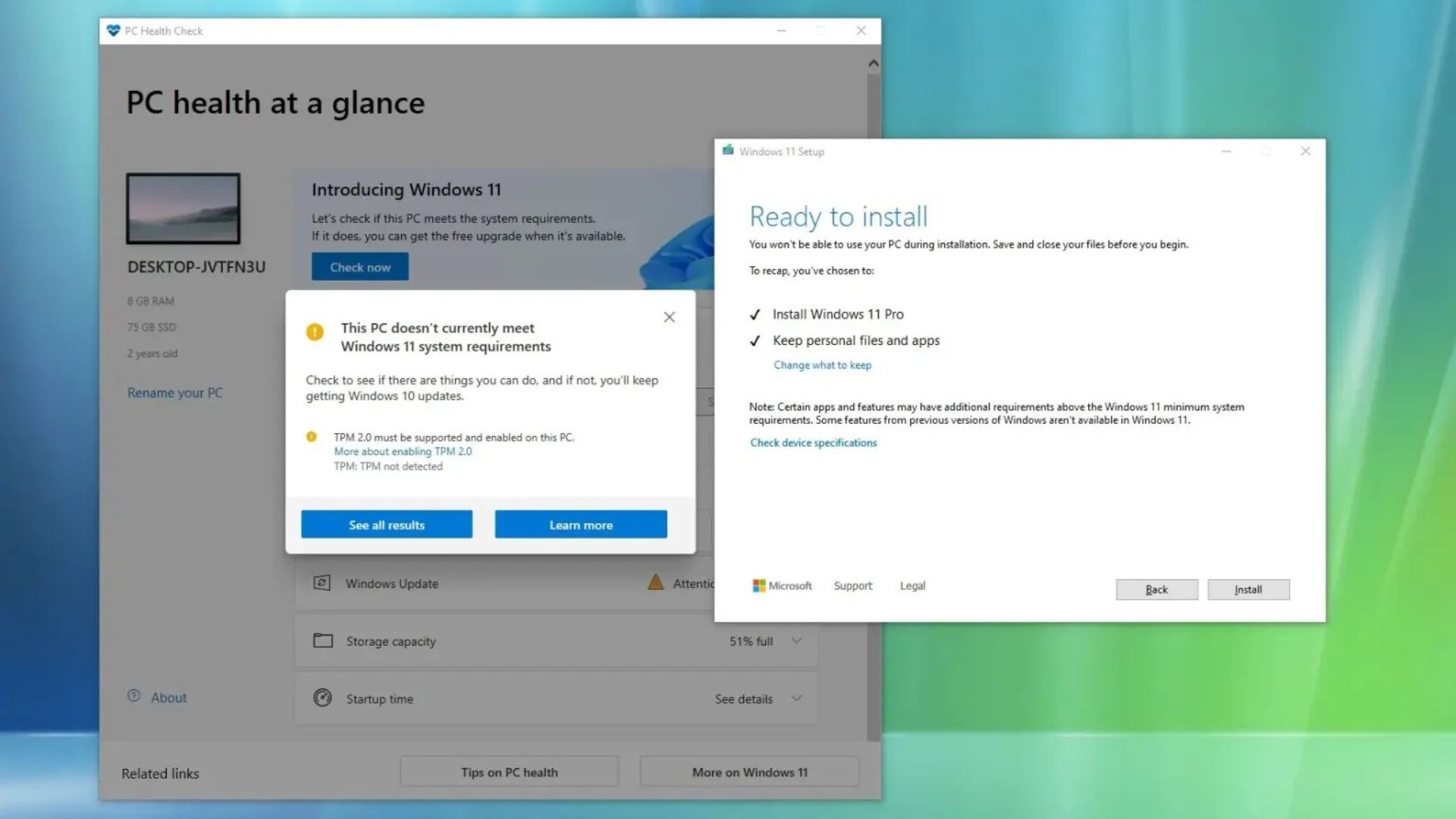 cach nang cap PC Windows 10 khong co TPM hoac Secure Boot len Windows 111