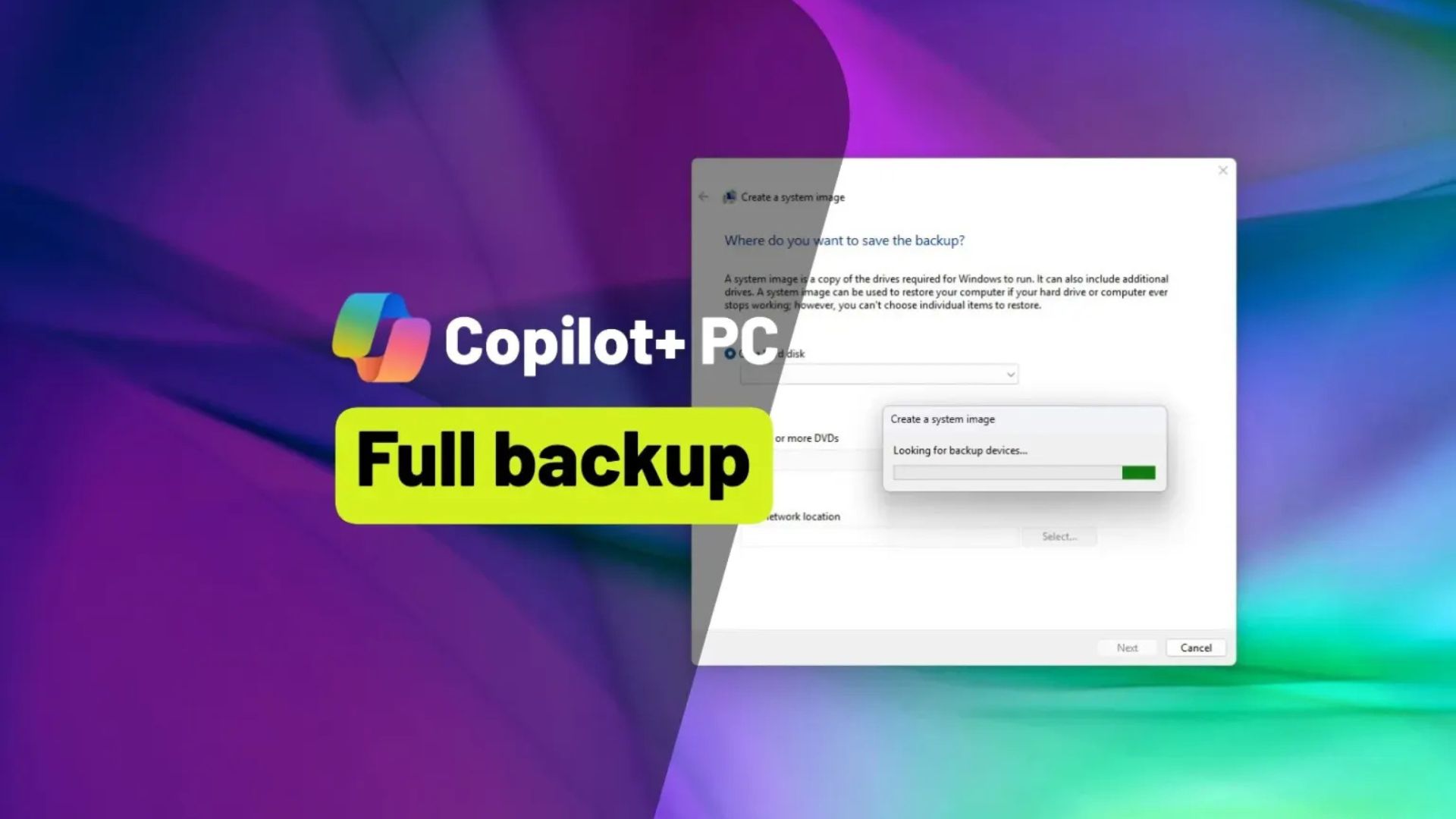 cach tao ban sao luu day du cua PC Copilot tren Windows 11