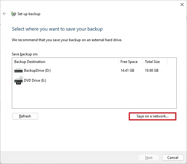 Hướng dẫn cách tạo bản sao lưu đầy đủ vào ổ cứng mạng trên Windows 11, 10 16 cach tao ban sao luu day du vao o cung mang tren Windows 11 1011