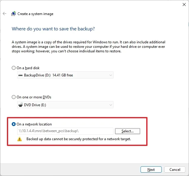 Hướng dẫn cách tạo bản sao lưu đầy đủ vào ổ cứng mạng trên Windows 11, 10 24 cach tao ban sao luu day du vao o cung mang tren Windows 11 103