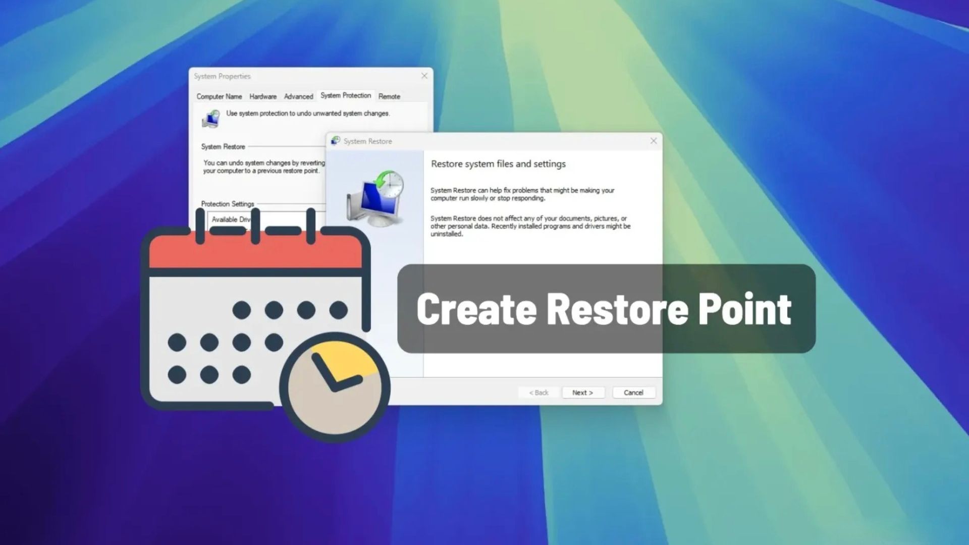 cach tao diem khoi phuc he thong tren Windows 111